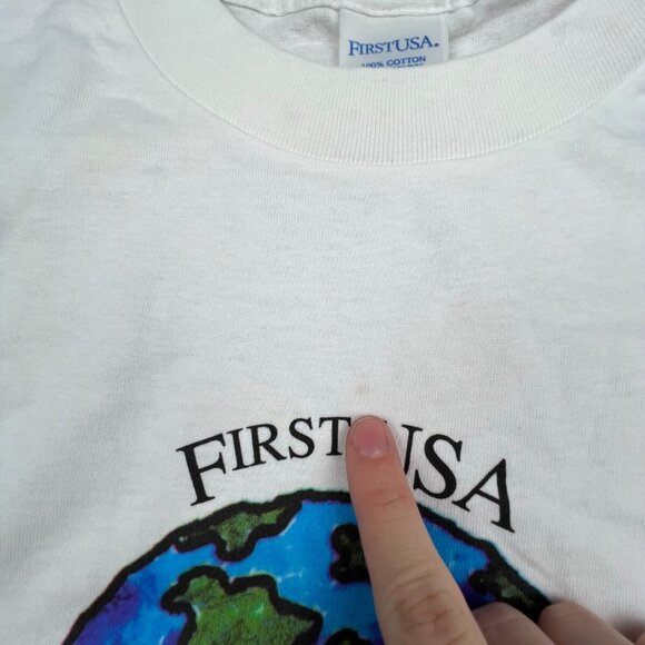 Vintage First USA Earth Naturally White T Shirt XL Short Sleeve Planet Graphic - Picture 13 of 14